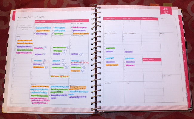 planner, day designer, week on two pages, planner setup, color coding