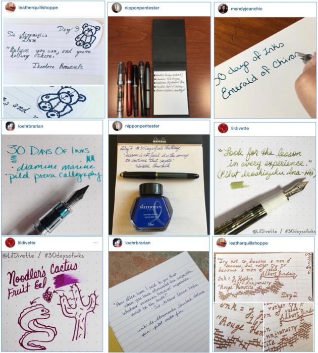 fountain pens, fountain pen inks, instagram, instagram challenge, #30daysofinks