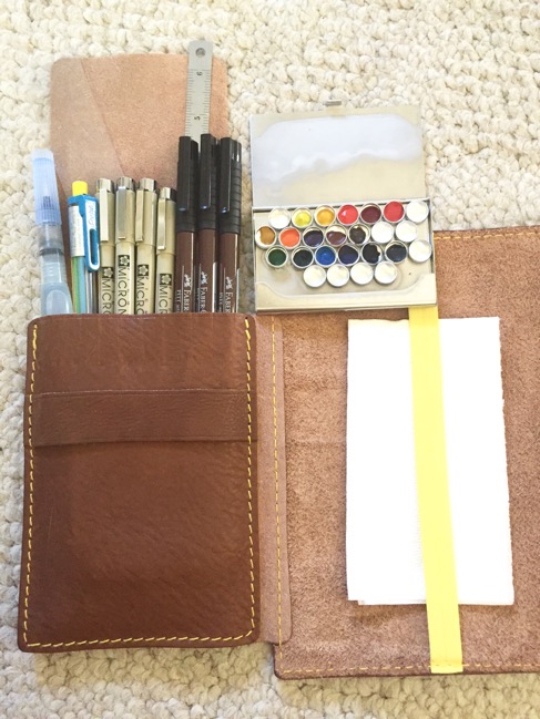 Planners, travelers notebook, bullet journal, one book July, naked cow, naked cow artist journal, micron, faber-castell, winsor & newton, pentel aquabrush, pentel multi pencil