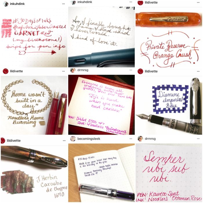 30daysofinks, fountain pen ink, instagram challenge