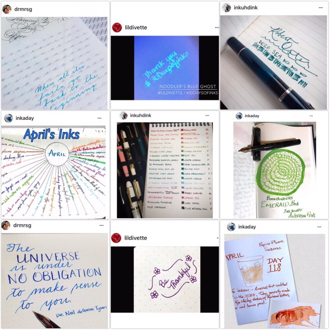 fountain pen ink, instagram challenge, #30daysofinks
