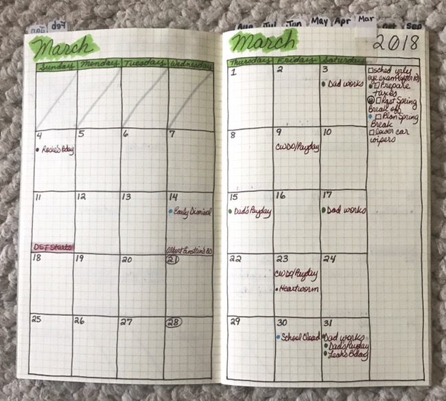 planner, planner setup, on-the-go planner, month on 2 pages, b6 slim